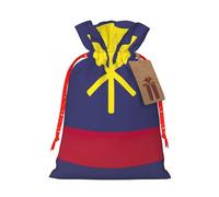 MIEKGPS Flag of the Kingdom of Hawaii print Drawstring Fabric Gift Bags, Reusable Gift Wrap Party Favor Bags Birthday Party
