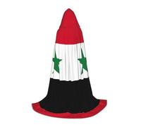 MIEKGPS Flag of the Syrian Arab Republic Print Small size Hooded Cloak Halloween Costume, Robe Cape,Halloween Cosplay Witch