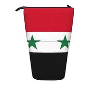 MIEKGPS Flag of the Syrian Arab Republic print Stand Pencil Holder Telescopic Cute Pencil Case fun Cosmetic Portable Makeup Bag