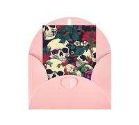 MIEKGPS Floral Skulls All-Occasion Card Birthday Thank You Sympathy Christmas Greeting Cards Envelopes