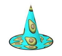 MIEKGPS Fresh Tropical Fruit Avocado print Halloween Witch Hat Wizard Hat Decoration Accessories Party Cosplay Foldable