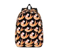 MIEKGPS Glutton Shrimp Print Travel Backpack Classic Stylish Casual Daypack Bag Travel for Women Men, blackone, S