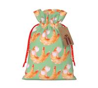 MIEKGPS glutton shrimps print Drawstring Fabric Gift Bags, Reusable Gift Wrap Party Favor Bags Birthday Party