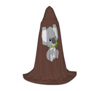 MIEKGPS Green leaf koala Print Small size Hooded Cloak Halloween Costume, Robe Cape,Halloween Cosplay Witch