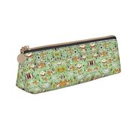 MIEKGPS guinea pig print personalized Leather Pencil Case Bag Makeup Cosmetic Holder Pouch Stationery Bag