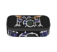 MIEKGPS Jazz drum print Makeup Bag Cosmetic Bag Large Capacity Pencil Case Pouch Organizer Portable Bag, Black, One Size, Modern
