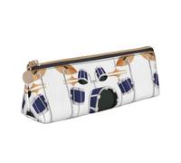 MIEKGPS Jazz drum print personalized Leather Pencil Case Bag Makeup Cosmetic Holder Pouch Stationery Bag