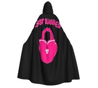 MIEKGPS just married Print Large Hooded Cloak Halloween Costume, Long Robe Cape Costume for Adults Women Men