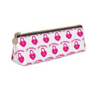 MIEKGPS just married print personalized Leather Pencil Case Bag Makeup Cosmetic Holder Pouch Stationery Bag