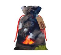 MIEKGPS Kilauea Volcano Bloom print Drawstring Fabric Gift Bags, Reusable Gift Wrap Party Favor Bags Birthday Party