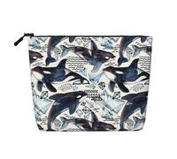 MIEKGPS Killer Whale Print Cosmetic Bags for Women Makeup Bag Large Capacity Travel Toiletry Storage Pouch