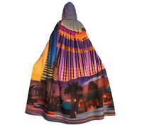 MIEKGPS Las Vegas Sunset 1 Print Large Hooded Cloak Halloween Costume, Long Robe Cape Costume for Adults Women Men