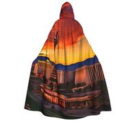 MIEKGPS Las Vegas Sunset Print Large Hooded Cloak Halloween Costume, Long Robe Cape Costume for Adults Women Men
