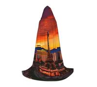 MIEKGPS Las Vegas Sunset Print Small size Hooded Cloak Halloween Costume, Robe Cape,Halloween Cosplay Witch