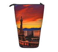 MIEKGPS Las Vegas Sunset print Stand Pencil Holder Telescopic Cute Pencil Case fun Cosmetic Portable Makeup Bag