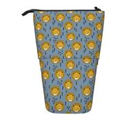 MIEKGPS Lion Lions Head Lion Kids Blue print Stand Pencil Holder Telescopic Cute Pencil Case fun Cosmetic Portable Makeup Bag