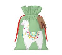 MIEKGPS Llama print Drawstring Fabric Gift Bags, Reusable Gift Wrap Party Favor Bags Birthday Party