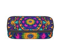 MIEKGPS Mandala pattern print Makeup Bag Cosmetic Bag Large Capacity Pencil Case Pouch Organizer Portable Bag, Black, One Size, Modern