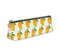 MIEKGPS Mango print personalized Leather Pencil Case Bag Makeup Cosmetic Holder Pouch Stationery Bag