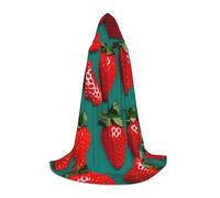 MIEKGPS many Strawberry Print Small size Hooded Cloak Halloween Costume, Robe Cape,Halloween Cosplay Witch