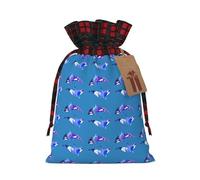MIEKGPS Orca Killer Whale print Drawstring Fabric Gift Bags, Reusable Gift Wrap Favor Bags Birthday 4.7 x 6.9 in