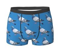 MIEKGPS Pigeon print Mens Boxer Briefs fun Short Leg Underwear Comfy Breathable Sport Gym Breathable, Black, Large