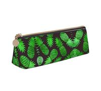 MIEKGPS Pineapple Art print personalized Leather Pencil Case Bag Makeup Cosmetic Holder Pouch Stationery Bag