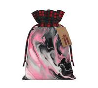 MIEKGPS Pink Abstract Ink Marble Gray Artistic print Drawstring Fabric Gift Bags, Reusable Gift Wrap Favor Bags Birthday 4.7 x 6.9 in