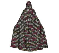 MIEKGPS Programmer Programming Code Print Large Hooded Cloak Halloween Costume, Long Robe Cape Costume for Adults Women Men