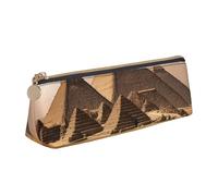 MIEKGPS Pyramids of Egypt print personalized Leather Pencil Case Bag Makeup Cosmetic Holder Pouch Stationery Bag