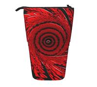 MIEKGPS Red Flower Vortex Spiral print Stand Pencil Holder Telescopic Cute Pencil Case fun Cosmetic Portable Makeup Bag