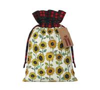 MIEKGPS Romantic Sunflowers print Drawstring Fabric Gift Bags, Reusable Gift Wrap Favor Bags Birthday 8.3 x 11.8 in