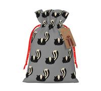 MIEKGPS Skunk print Drawstring Fabric Gift Bags, Reusable Gift Wrap Party Favor Bags Birthday Party
