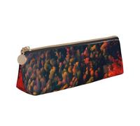 MIEKGPS Smokey Mountain Cliff print personalized Leather Pencil Case Bag Makeup Cosmetic Holder Pouch Stationery Bag
