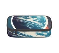 MIEKGPS Space Planet Earth print Makeup Bag Cosmetic Bag Large Capacity Pencil Case Pouch Organizer Portable Bag, Black, One Size, Modern
