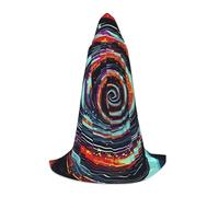 MIEKGPS Space Spiral Cosmic Print Small size Hooded Cloak Halloween Costume, Robe Cape,Halloween Cosplay Witch