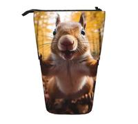 MIEKGPS Squirrel print Stand Pencil Holder Telescopic Cute Pencil Case fun Cosmetic Portable Makeup Bag
