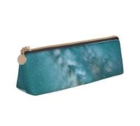 MIEKGPS Starry Night Sky Deep Outer Space print personalized Leather Pencil Case Bag Makeup Cosmetic Holder Pouch Stationery Bag