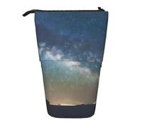 MIEKGPS Starry Night Sky Outer Space print Stand Pencil Holder Telescopic Cute Pencil Case fun Cosmetic Portable Makeup Bag