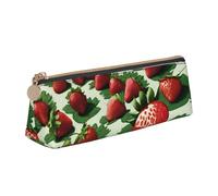 MIEKGPS Strawberry fields 04 print personalized Leather Pencil Case Bag Makeup Cosmetic Holder Pouch Stationery Bag
