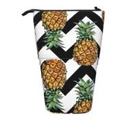 MIEKGPS Summer Pineapple print Stand Pencil Holder Telescopic Cute Pencil Case fun Cosmetic Portable Makeup Bag