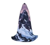 MIEKGPS Travel Mountain Print Small size Hooded Cloak Halloween Costume, Robe Cape,Halloween Cosplay Witch