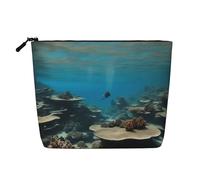 MIEKGPS Underwater Ocean View Print Cosmetic Bags for Women Makeup Bag Large Capacity Travel Toiletry Storage Pouch