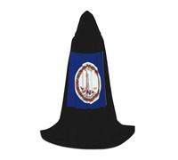 MIEKGPS Virginia state flag Print Small size Hooded Cloak Halloween Costume, Robe Cape,Halloween Cosplay Witch