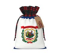 MIEKGPS West Virginia state flag print Drawstring Fabric Gift Bags, Reusable Gift Wrap Favor Bags Birthday 4.7 x 6.9 in