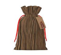 MIEKGPS Wood Grain print Drawstring Fabric Gift Bags, Reusable Gift Wrap Party Favor Bags Birthday Party