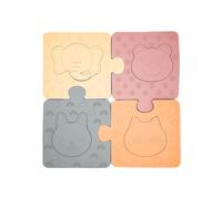 Mielk Silicone Puzzle & Teether - Montessori Sensory Quiet Play Toy - Soft, Safe, Splinter-Free & Travel-Friendly - Dishwasher-Safe Stocking Filler for Babies, Toddlers & Kids (Rose)