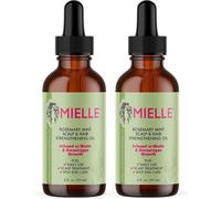Mielle Organics Rosemary Mint Growth Oil 2 oz (Pack of 2) and Strengthening Hair Masque 12 oz Sulfate and Paraben Free For daily haircare and scalp tr