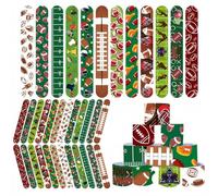 Mienocol 24 PCS Rugby Football Party Slap Bracelets Wristband Slap Bands,Brown Rugby Snap Band Bracelets for Kids Sports Theme Party Bag Filler,Birthday Party Favors Classroom Prizes