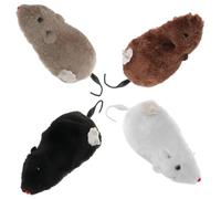 Mienocol 4 PCS Mouse Wind Up Toys for Kids,Funny Jumping Rat Plush Mice with Twirling Tail Classic Prank Realistic Mouse Fake Rat Toy for Children Kids Bag Fillers Party Favors